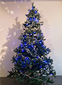 クリスマスツリー装飾電飾付ブルー系